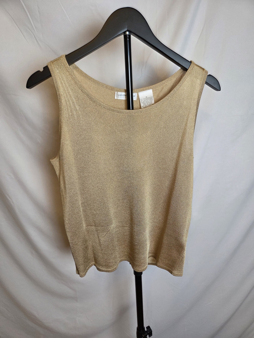 Liz Claiborne Shimmery Gold Knit Scoop Neck Tank